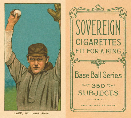 1909 White Borders Sovereign Lake, St. Louis Amer. #273 Baseball Card