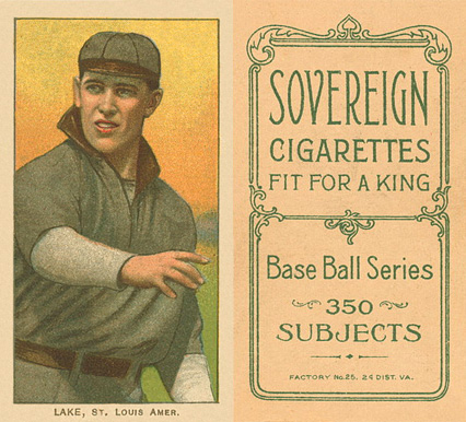 1909 White Borders Sovereign Lake, St. Louis Amer. #274 Baseball Card