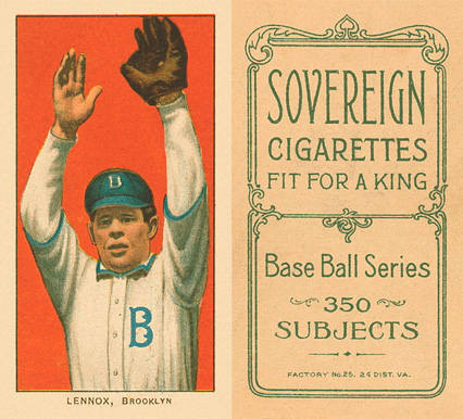 1909 White Borders Sovereign Lennox, Brooklyn #283 Baseball Card