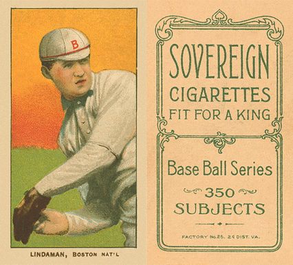 1909 White Borders Sovereign Lindaman, Boston Nat'L #286 Baseball Card