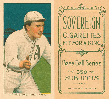 1909 White Borders Sovereign Livingstone, Phil. Amer. #288 Baseball Card