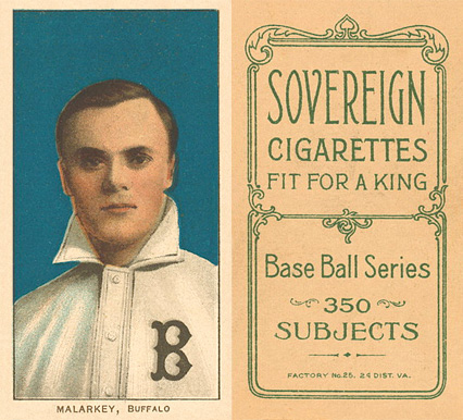 1909 White Borders Sovereign Malarkey, Buffalo #298 Baseball Card