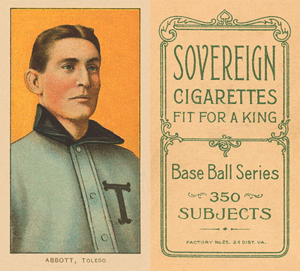 1909 White Borders Sovereign Abbott, Toledo #3 Baseball Card