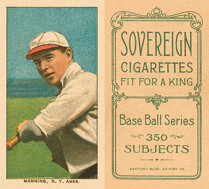 1909 White Borders Sovereign Manning, N.Y. Amer. #301 Baseball Card