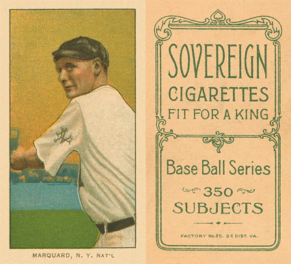 1909 White Borders Sovereign Marquard, N.Y. Nat'L #304 Baseball Card