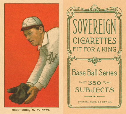 1909 White Borders Sovereign McCormick, N.Y. Nat'L #314 Baseball Card
