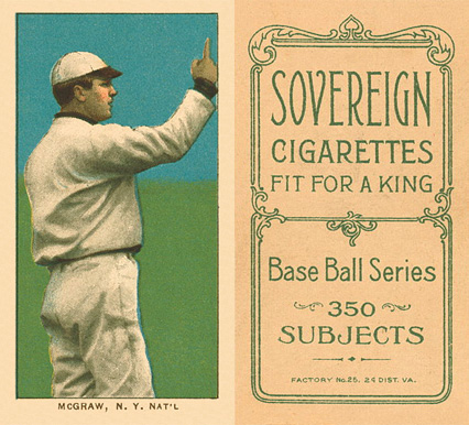 1909 White Borders Sovereign McGraw, N.Y. Nat'L #320 Baseball Card