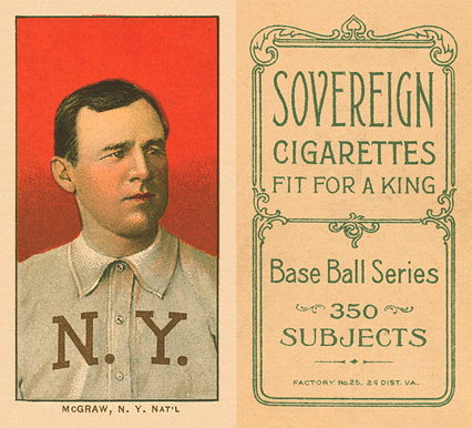1909 White Borders Sovereign McGraw, N.Y. Nat'L #322 Baseball Card