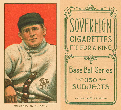 1909 White Borders Sovereign McGraw, N.Y. Nat'L #323 Baseball Card
