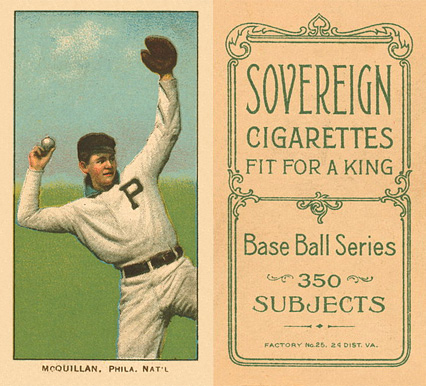 1909 White Borders Sovereign McQuillan, Phila. Nat'L #328 Baseball Card