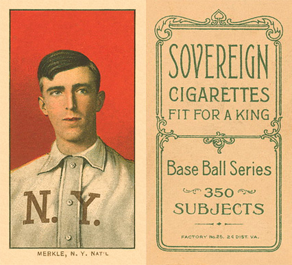 1909 White Borders Sovereign Merkle, N.Y. Nat'L #330 Baseball Card