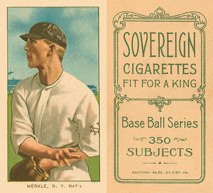 1909 White Borders Sovereign Merkle, N.Y. Nat'L #331 Baseball Card