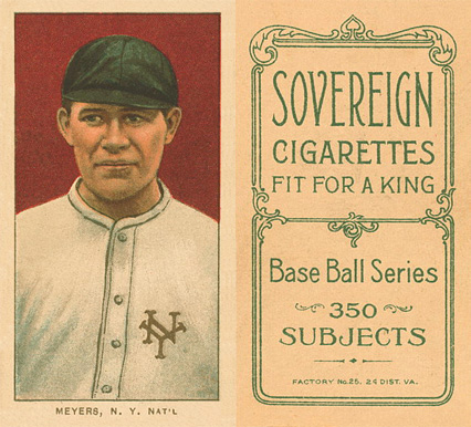 1909 White Borders Sovereign Meyers, N.Y. Nat'L #333 Baseball Card