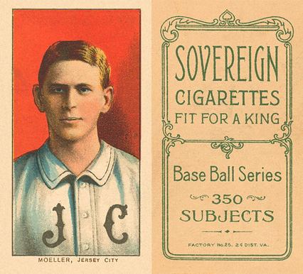 1909 White Borders Sovereign Moeller, Jersey City #340 Baseball Card