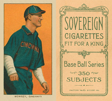 1909 White Borders Sovereign Mowrey,Cincinnati #345 Baseball Card