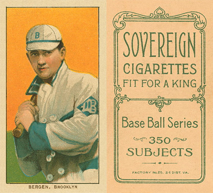 1909 White Borders Sovereign Bergen, Brooklyn #35 Baseball Card