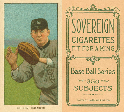 1909 White Borders Sovereign Bergen, Brooklyn #36 Baseball Card