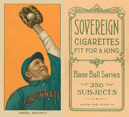 1909 White Borders Sovereign Oakes, Cincinnati #361 Baseball Card