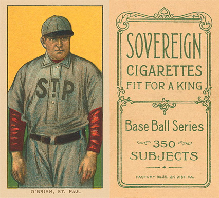 1909 White Borders Sovereign O'Brien, St. Paul #363 Baseball Card
