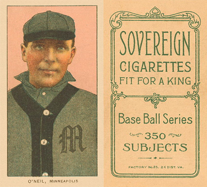 1909 White Borders Sovereign O'Neil, Minneapolis #370 Baseball Card