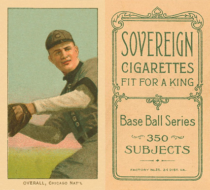 1909 White Borders Sovereign Overall, Chicago Nat'L #374 Baseball Card