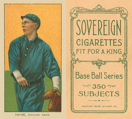 1909 White Borders Sovereign Payne, Chicago Amer. #382 Baseball Card