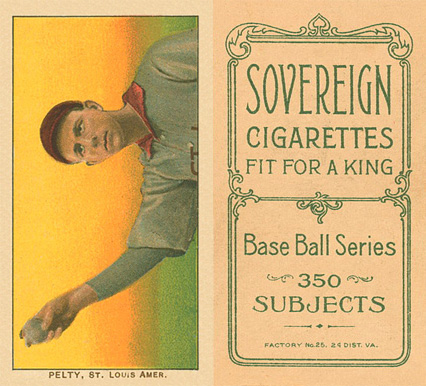 1909 White Borders Sovereign Pelty, St. Louis Amer. #383 Baseball Card