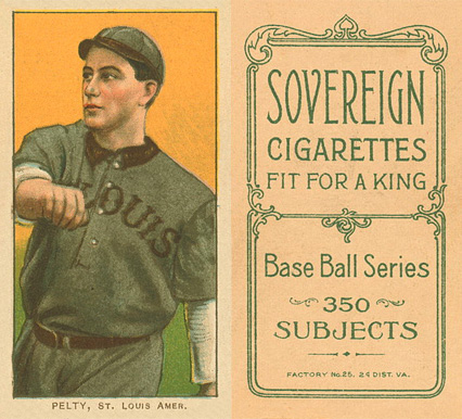 1909 White Borders Sovereign Pelty, St. Louis Amer. #384 Baseball Card