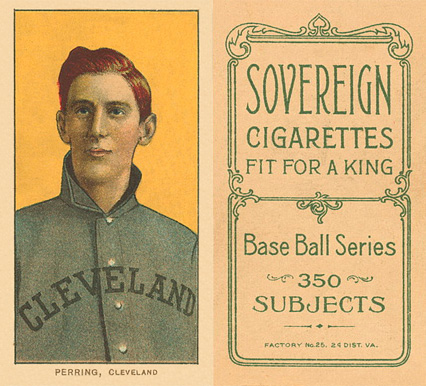 1909 White Borders Sovereign Perring, Cleveland #386 Baseball Card