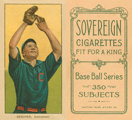 1909 White Borders Sovereign Bescher, Cincinnati #39 Baseball Card