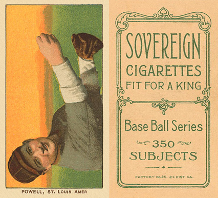 1909 White Borders Sovereign Powell, St. Louis Amer. #397 Baseball Card