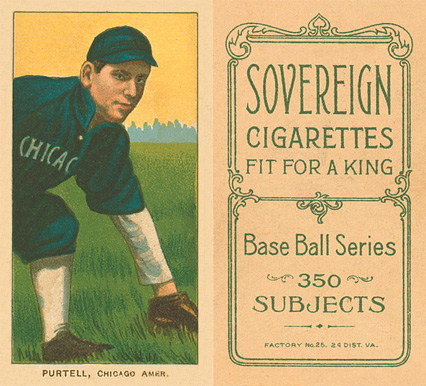 1909 White Borders Sovereign Purtell, Chicago Amer #399 Baseball Card