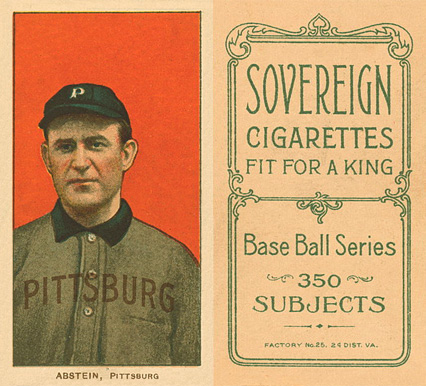 1909 White Borders Sovereign Abstein, Pittsburgh #4 Baseball Card