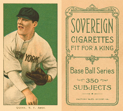 1909 White Borders Sovereign Quinn, N.Y. Amer. #402 Baseball Card
