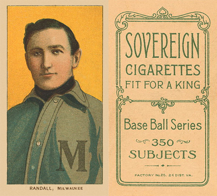 1909 White Borders Sovereign Randall, Milwaukee #403 Baseball Card