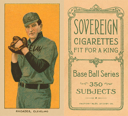 1909 White Borders Sovereign Rhoades, Cleveland #409 Baseball Card