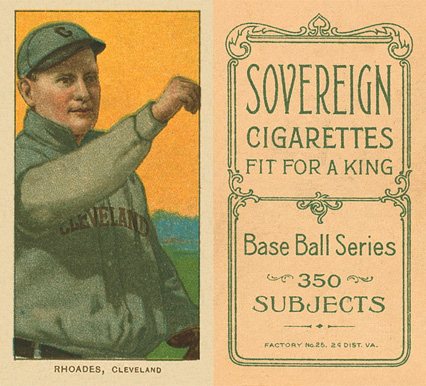 1909 White Borders Sovereign Rhoades, Cleveland #410 Baseball Card
