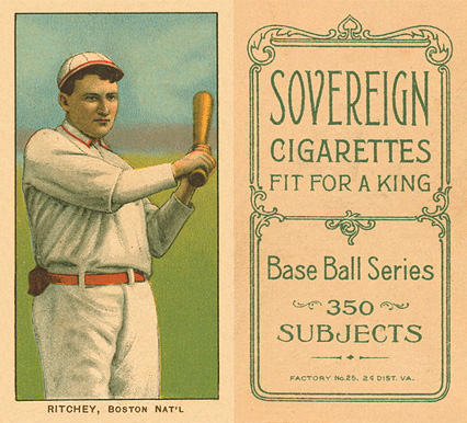 1909 White Borders Sovereign Ritchey, Boston Nat'L #412 Baseball Card