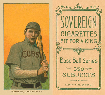 1909 White Borders Sovereign Schulte, Chicago Nat'L #430 Baseball Card