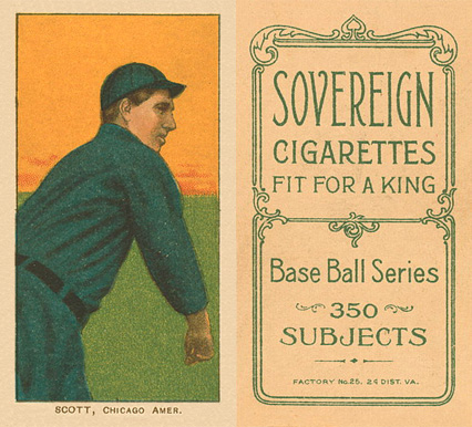 1909 White Borders Sovereign Scott, Chicago Amer. #432 Baseball Card