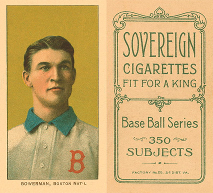 1909 White Borders Sovereign Bowerman, Boston Nat'l #44 Baseball Card