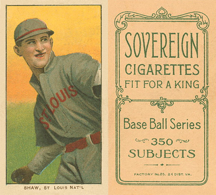 1909 White Borders Sovereign Shaw, St. Louis Nat'L #440 Baseball Card