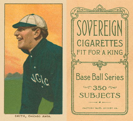 1909 White Borders Sovereign Smith, Chicago Amer. #448 Baseball Card