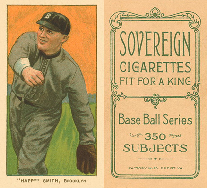 1909 White Borders Sovereign "Happy" Smith, Brooklyn #450 Baseball Card