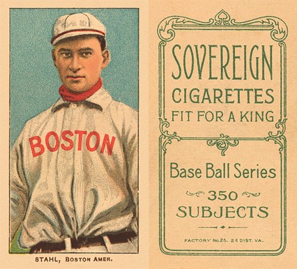 1909 White Borders Sovereign Stahl, Boston Amer. #459 Baseball Card