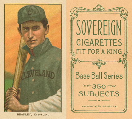 1909 White Borders Sovereign Bradley, Cleveland #46 Baseball Card