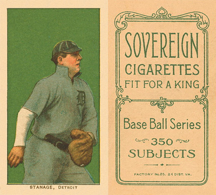 1909 White Borders Sovereign Stanage, Detroit #460 Baseball Card