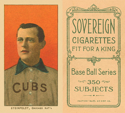 1909 White Borders Sovereign Steinfeldt, Chicago Nat'L #463 Baseball Card