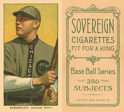 1909 White Borders Sovereign Steinfeldt, Chicago Nat'L #464 Baseball Card