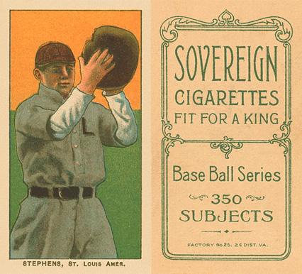 1909 White Borders Sovereign Stephens, St. Louis Amer. #465 Baseball Card